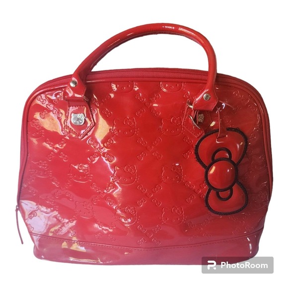 Hello Kitty Handbags - Hello Kitty Loungefly Sanrio Patent Leather Red Large Dome Tote bag purse bow